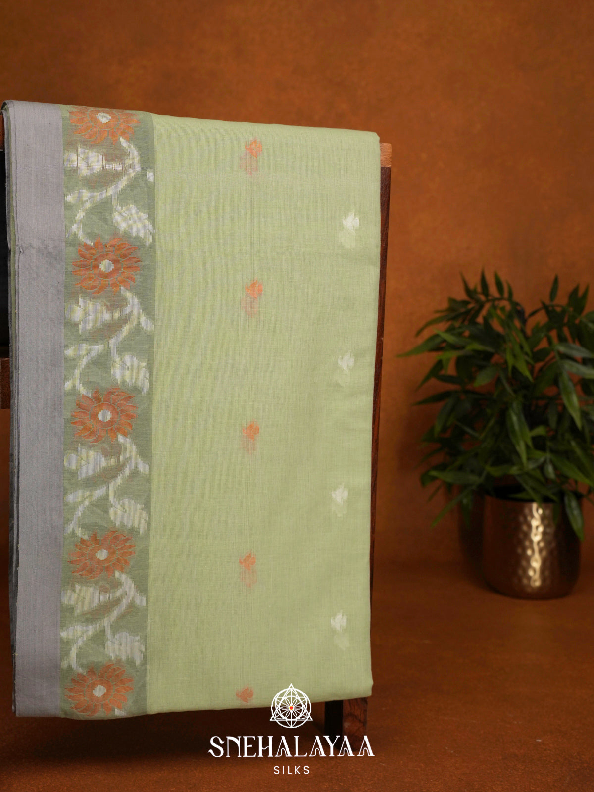 Pale Green Khadi Cotton Saree