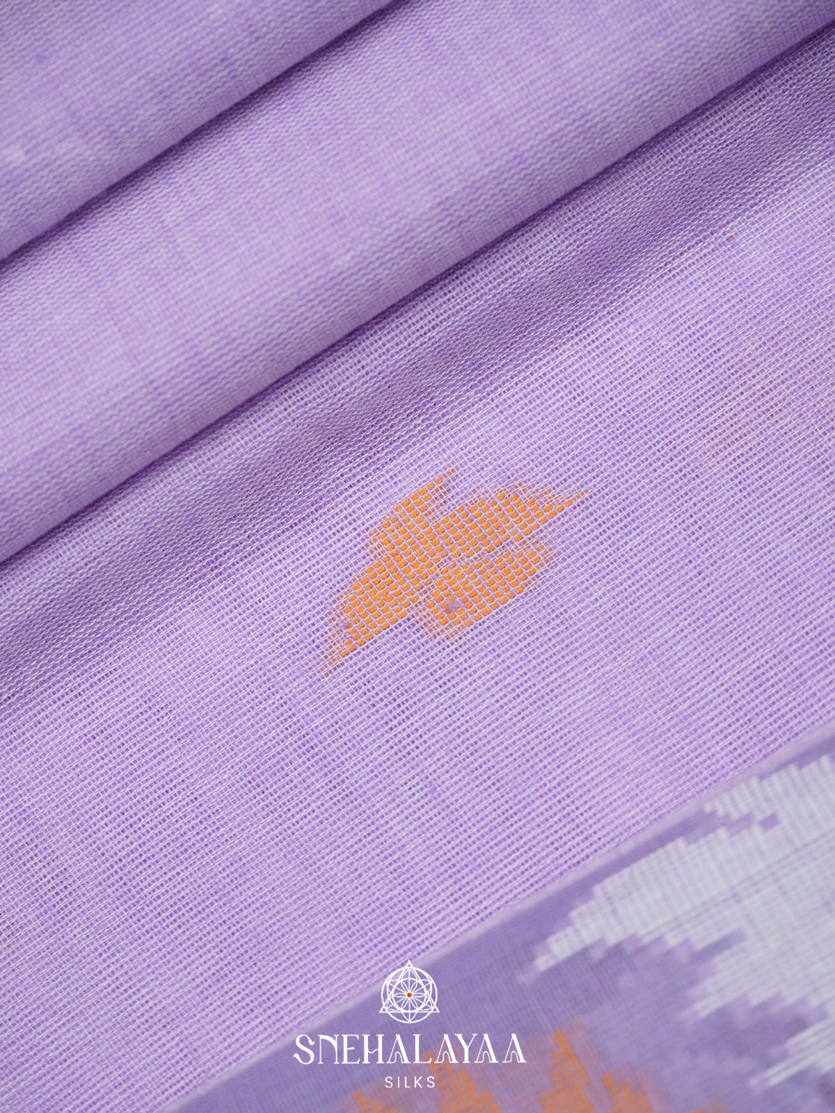 Lilac Khadi Cotton Saree