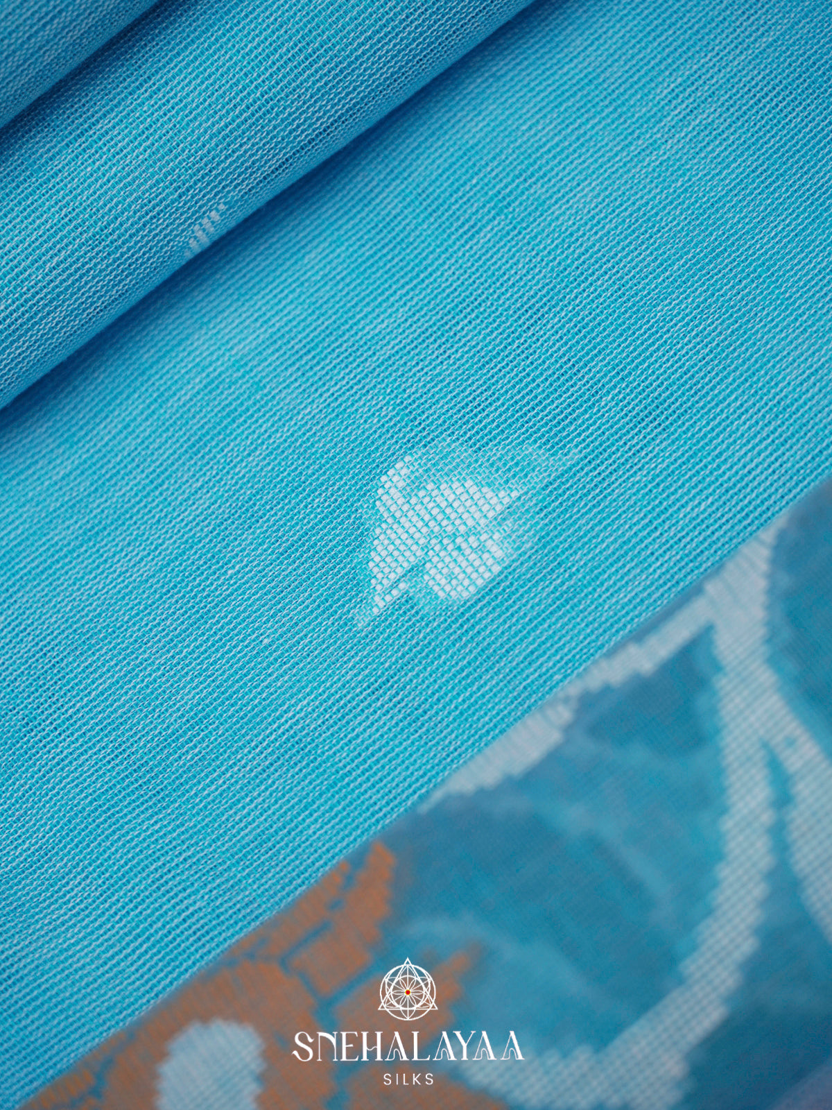Sky Blue Khadi Cotton Saree