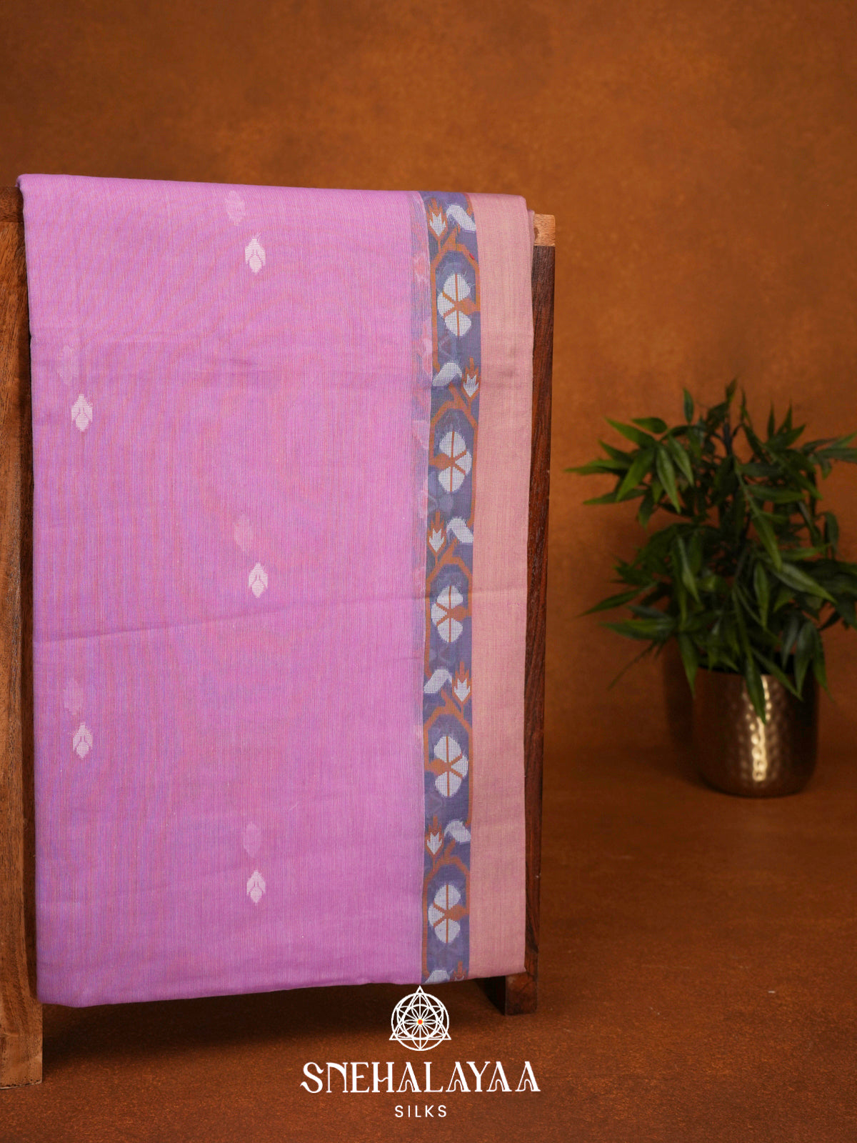 Pink Khadi Cotton Saree