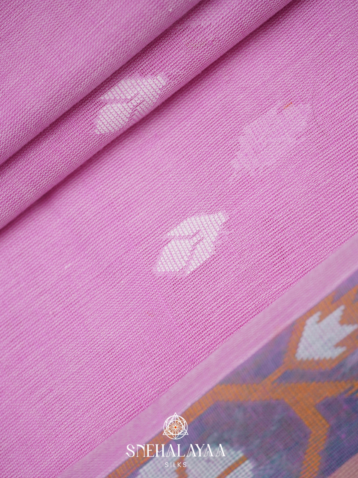 Pink Khadi Cotton Saree