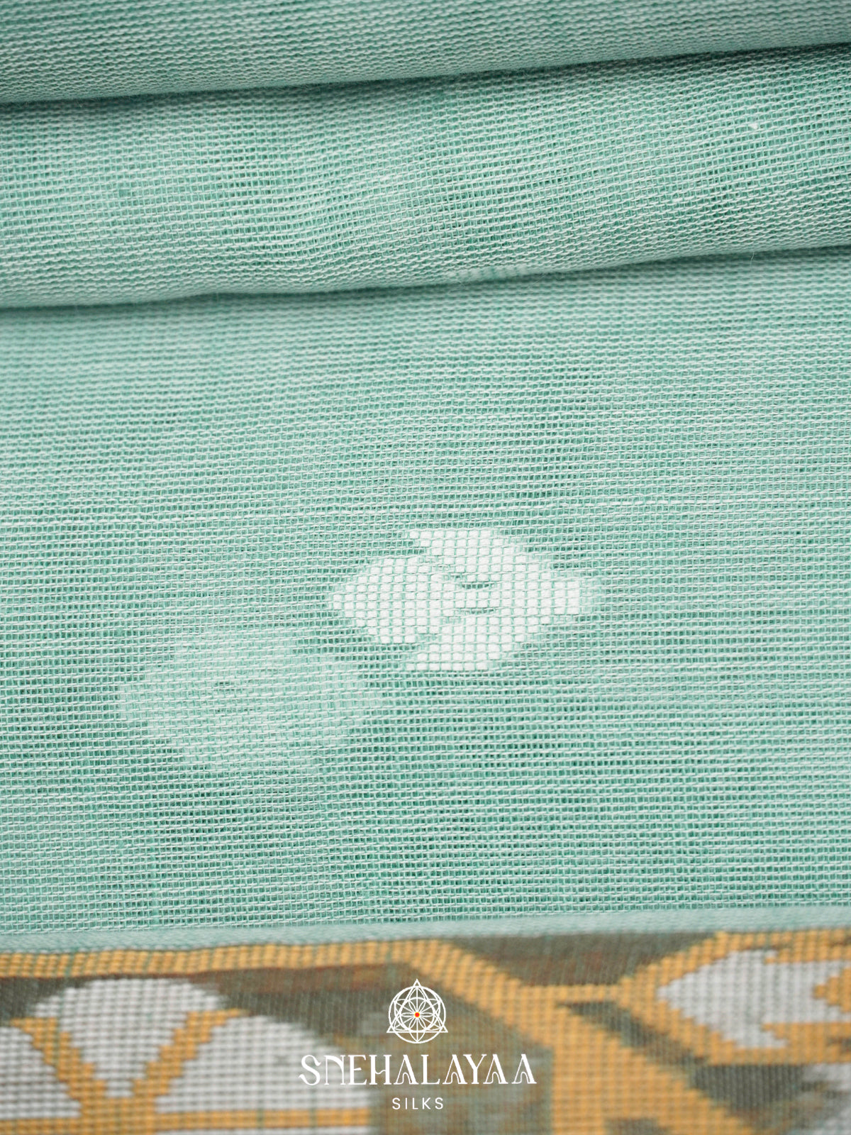 Pastel Green Khadi Cotton Saree