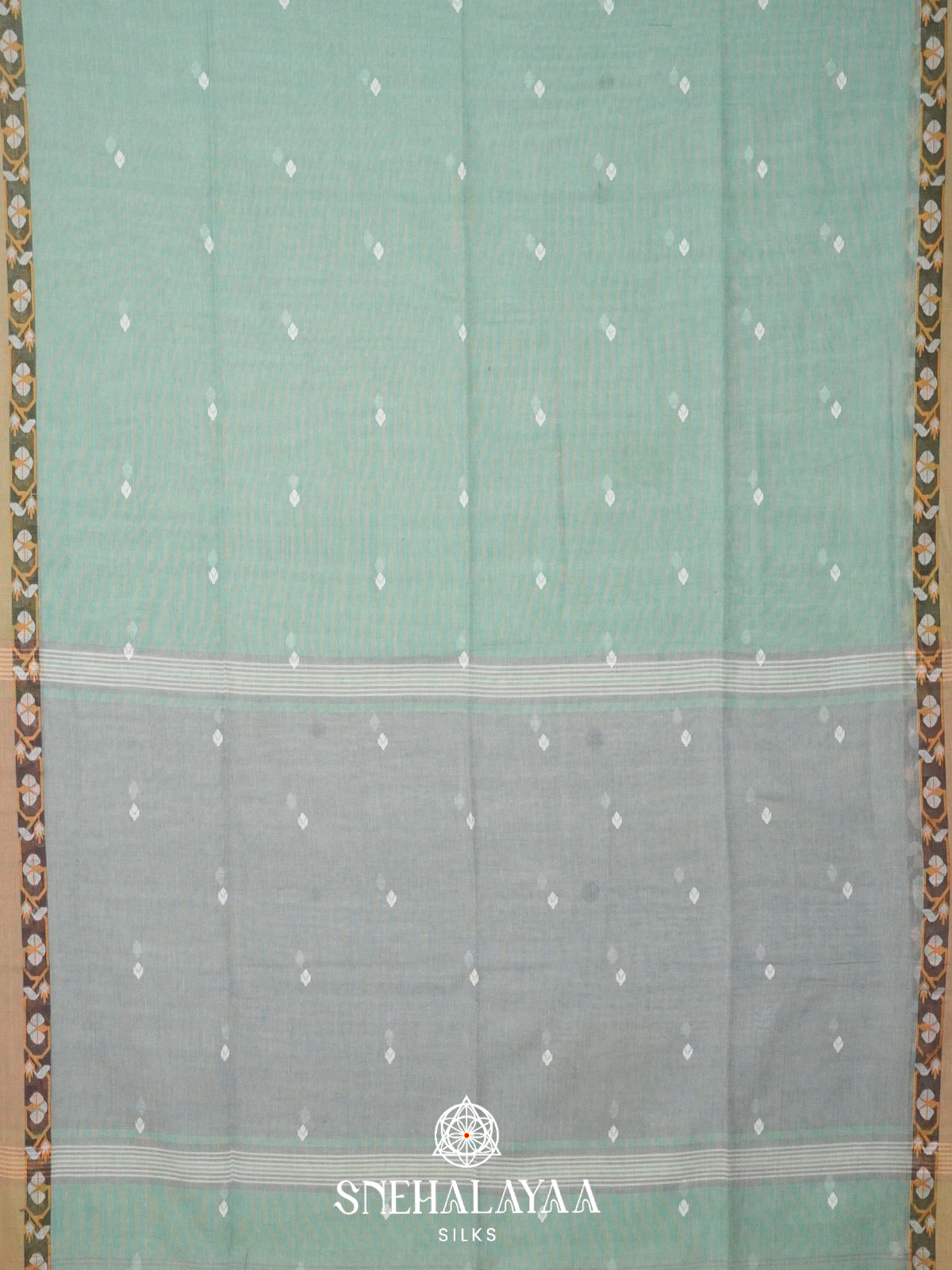 Pastel Green Khadi Cotton Saree