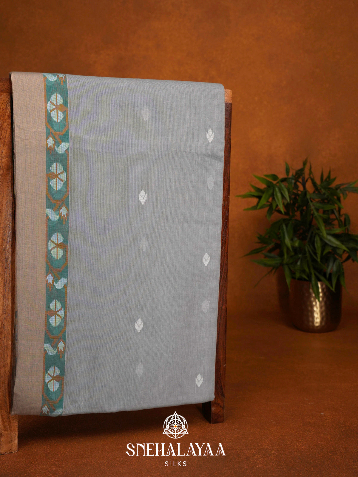Grey Khadi Cotton Saree