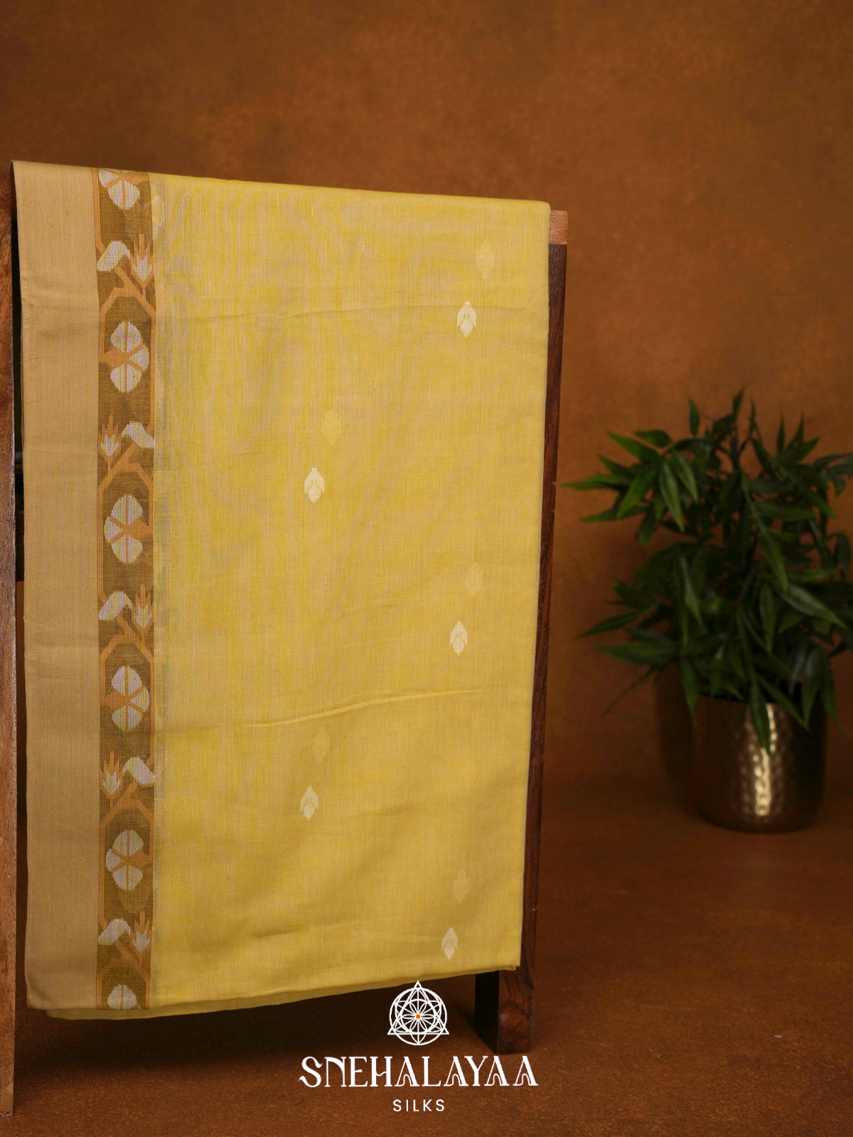 Yellow Khadi Cotton Saree