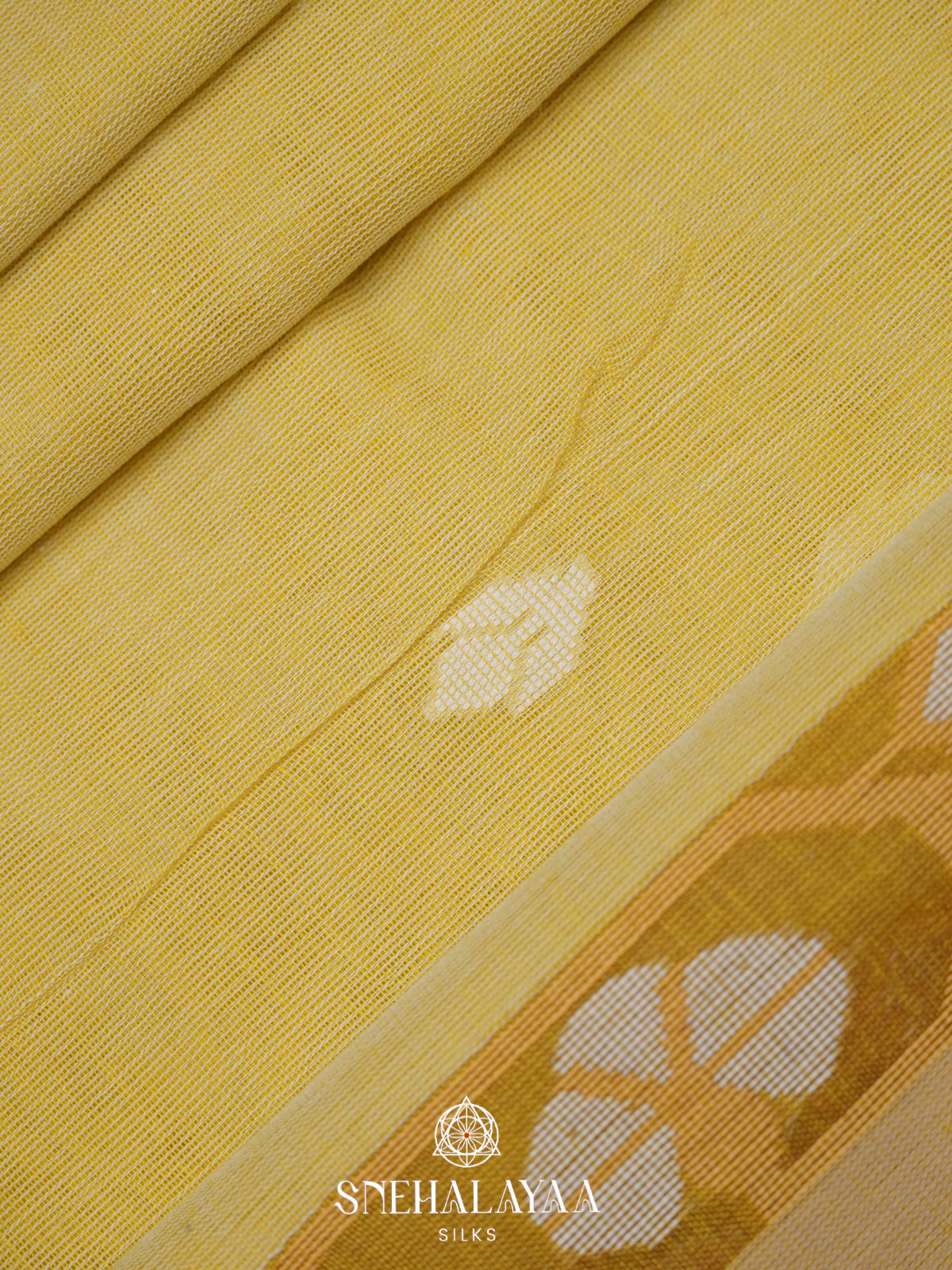 Yellow Khadi Cotton Saree