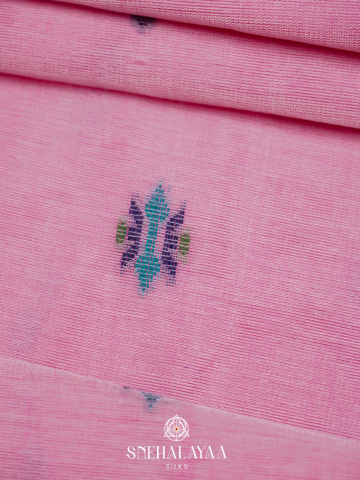 Pink  Bengal Cotton Saree