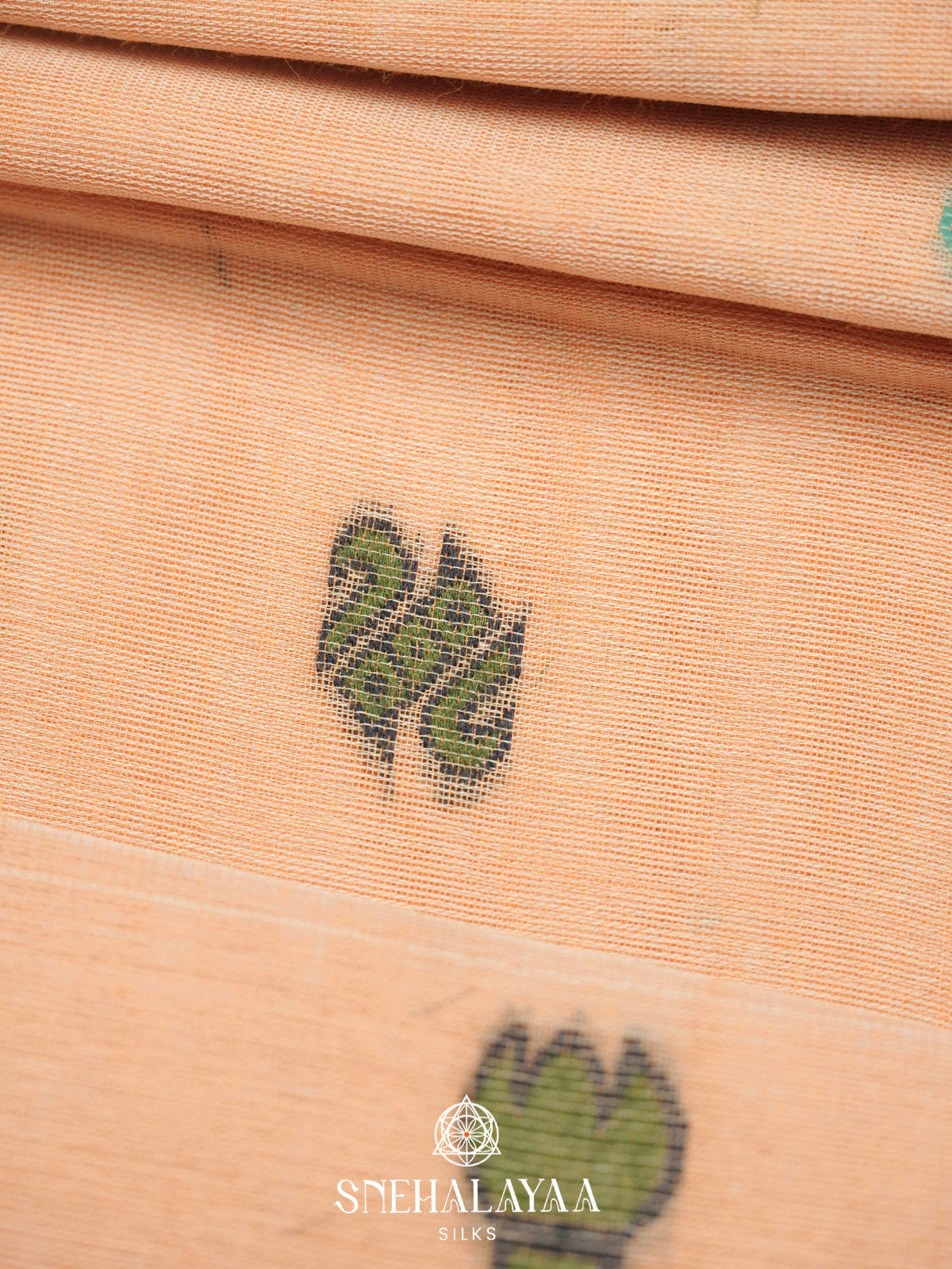 Pastel Peach  Bengal Cotton Saree