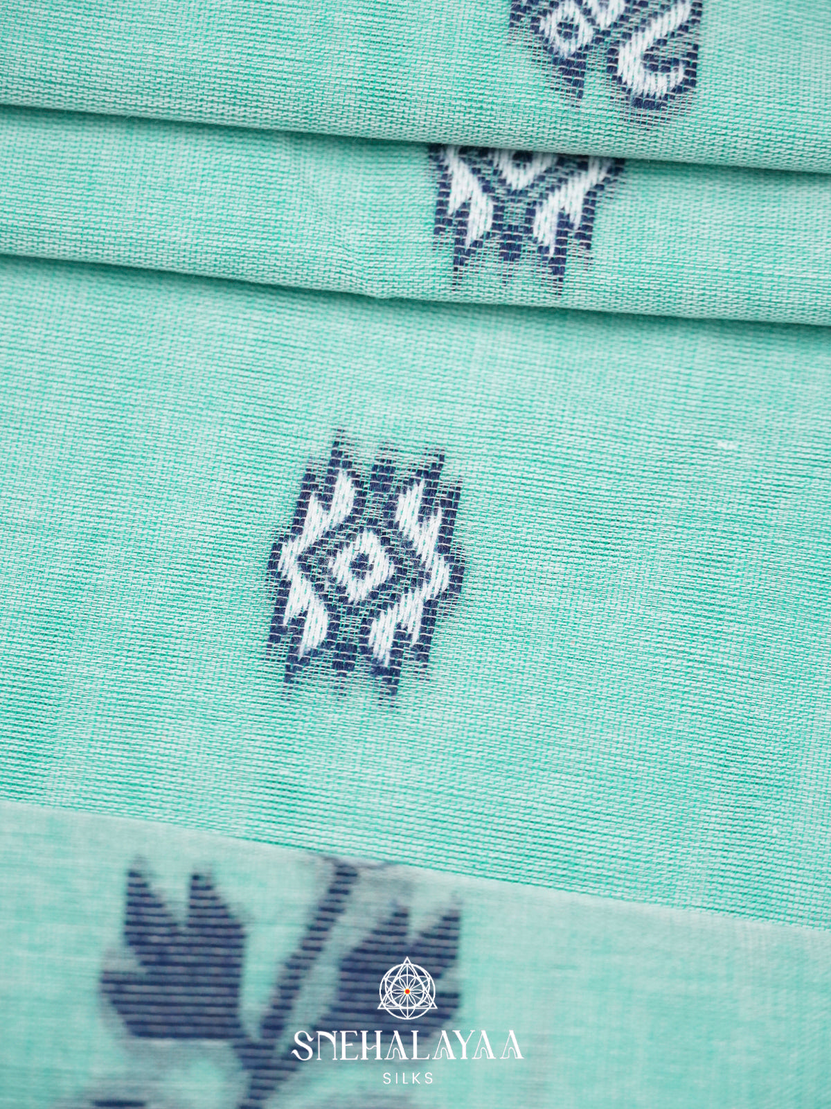 Mint Blue  Bengal Cotton Saree