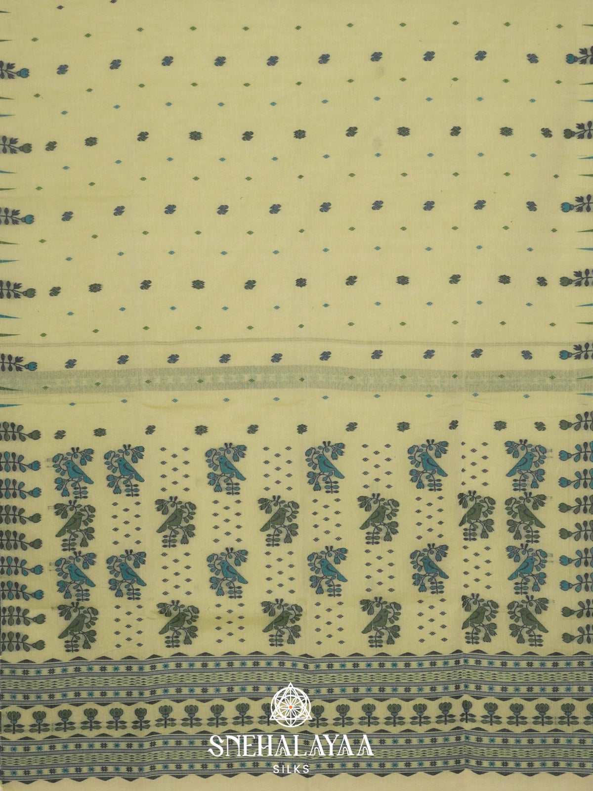 Pista Green  Bengal Cotton Saree