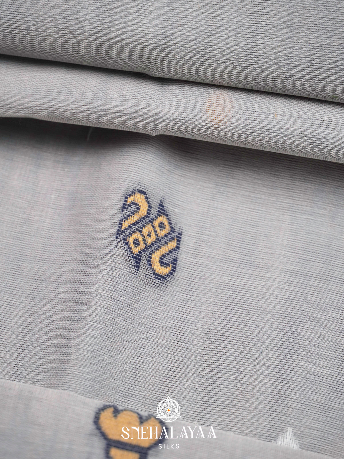 Grey  Bengal Cotton Saree