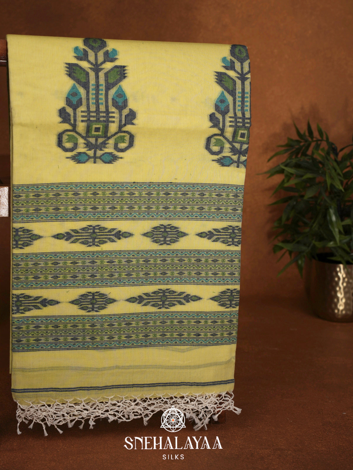 Yellow  Bengal Cotton Saree