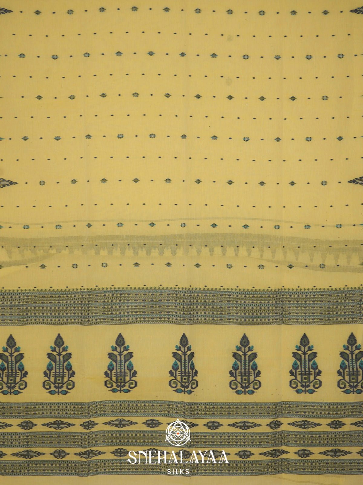 Yellow  Bengal Cotton Saree