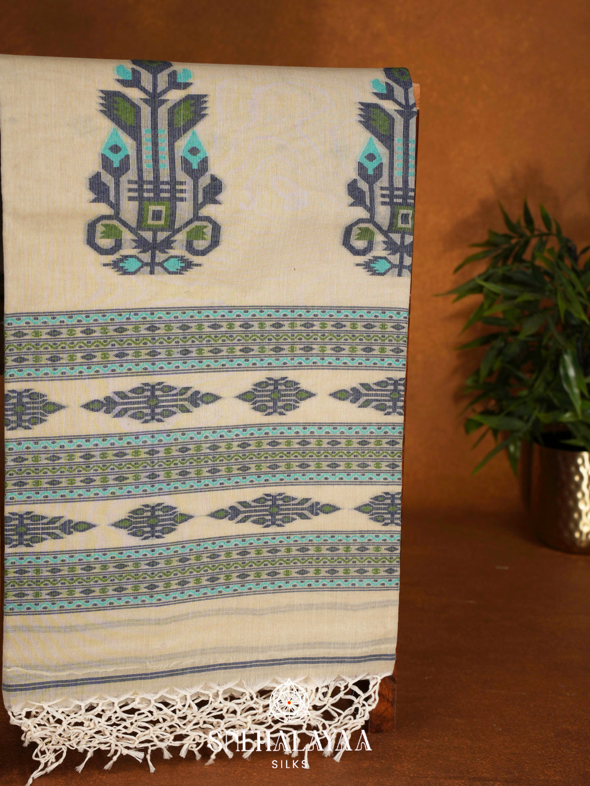 Pale Green  Bengal Cotton Saree