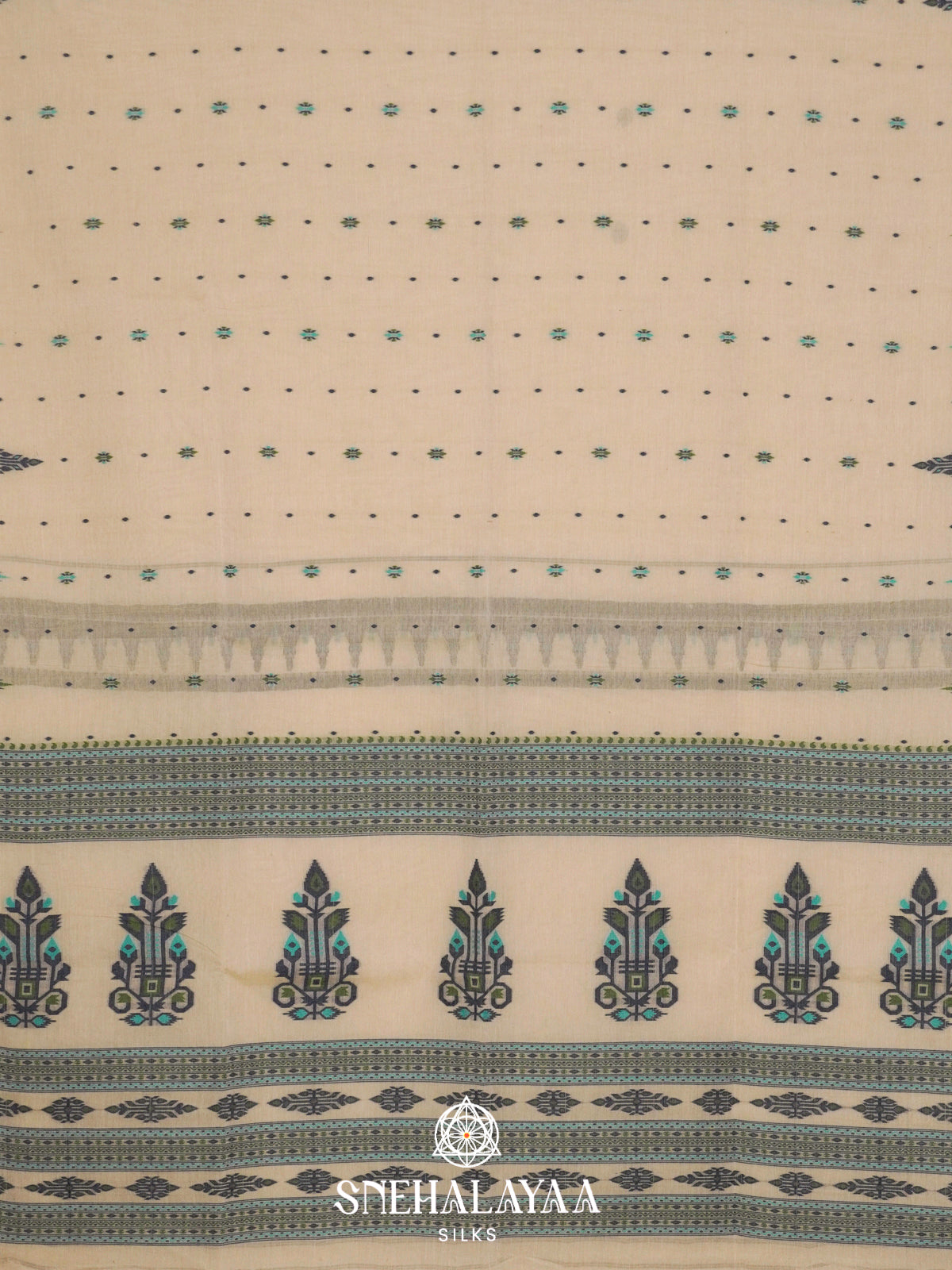Pale Green  Bengal Cotton Saree