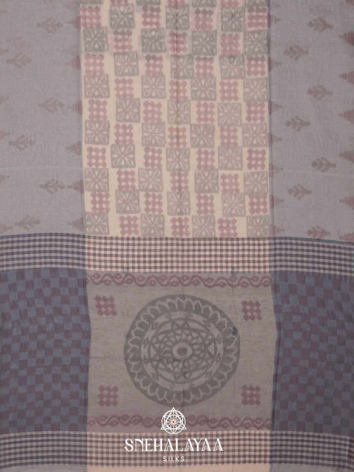 Grey Khadi Cotton Saree
