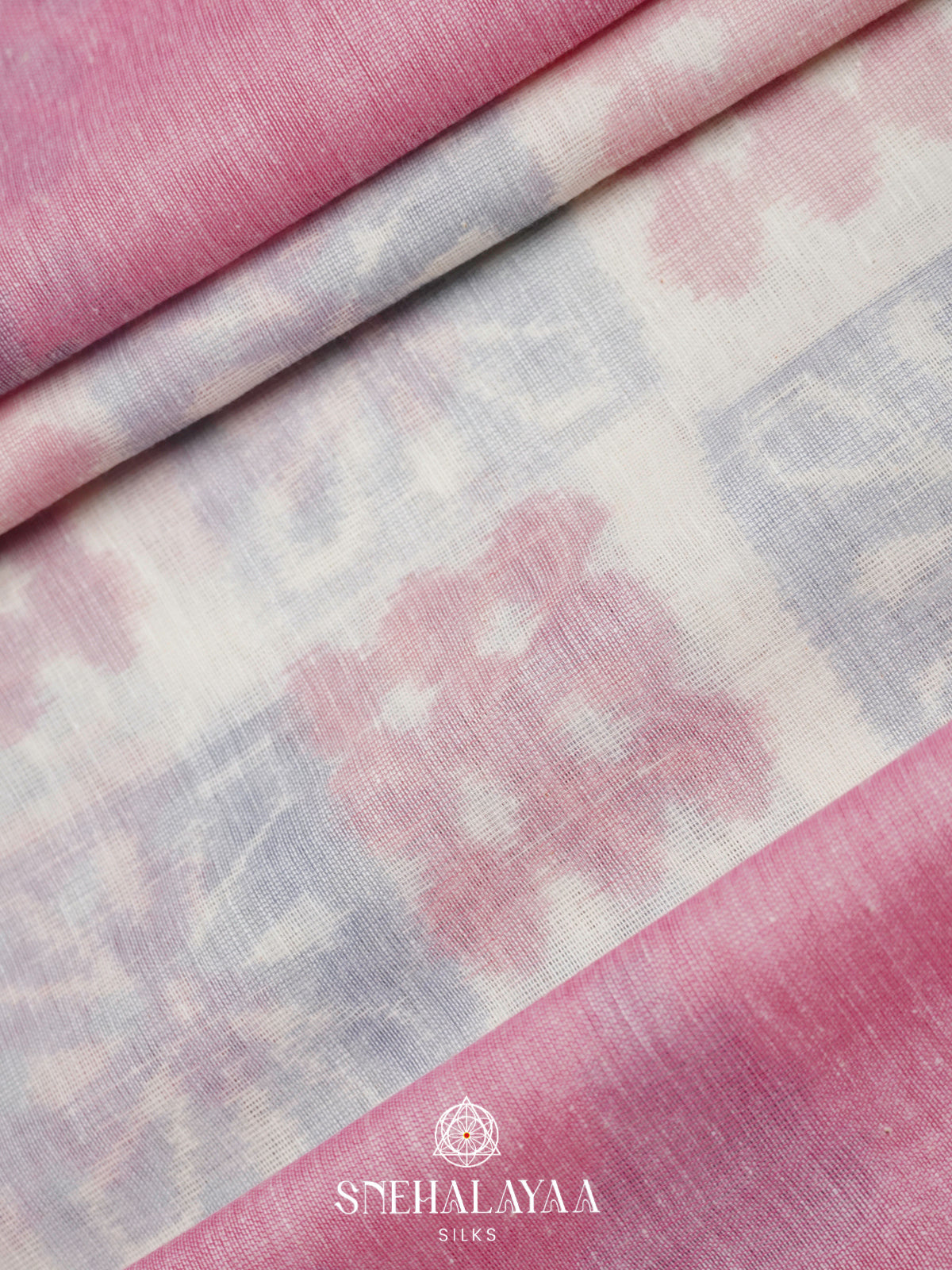 Pink Khadi Cotton Saree