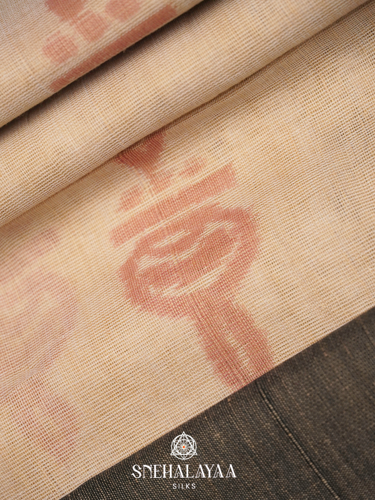 Cream Khadi Cotton Saree
