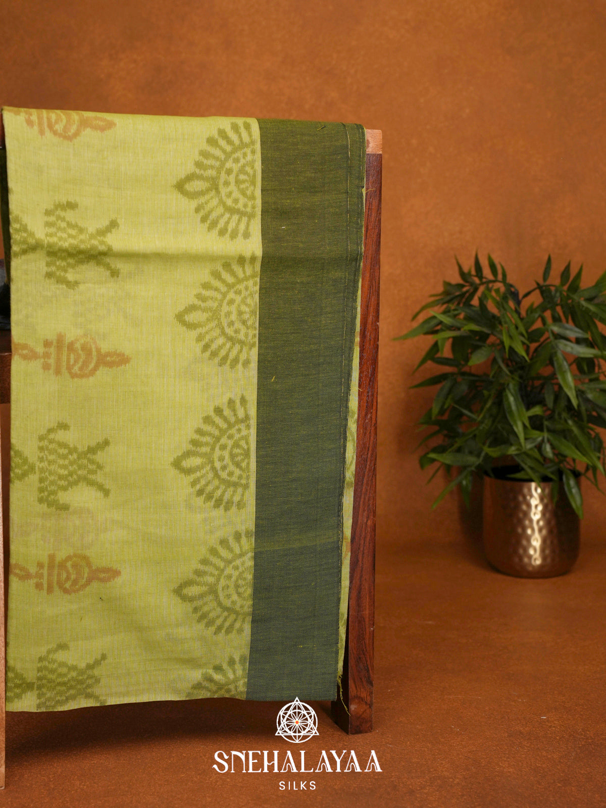 Pista Green Khadi Cotton Saree