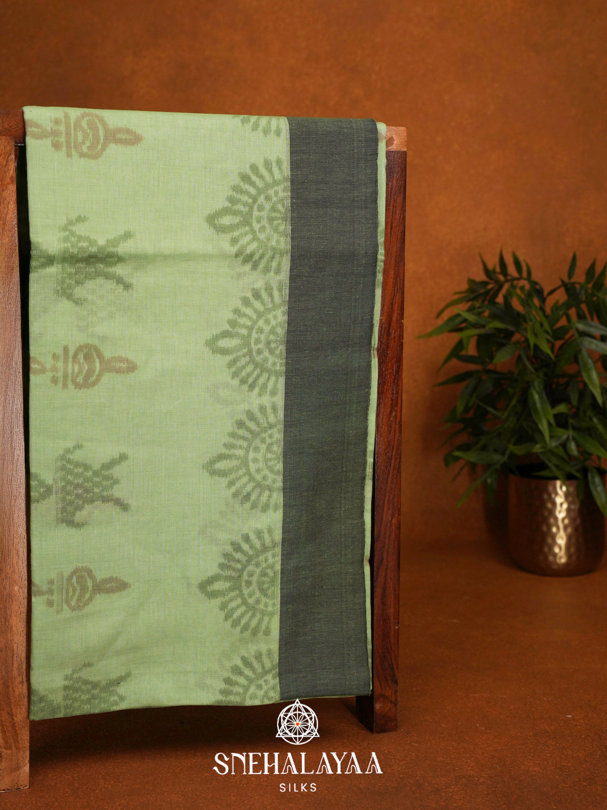 Pista Green Khadi Cotton Saree
