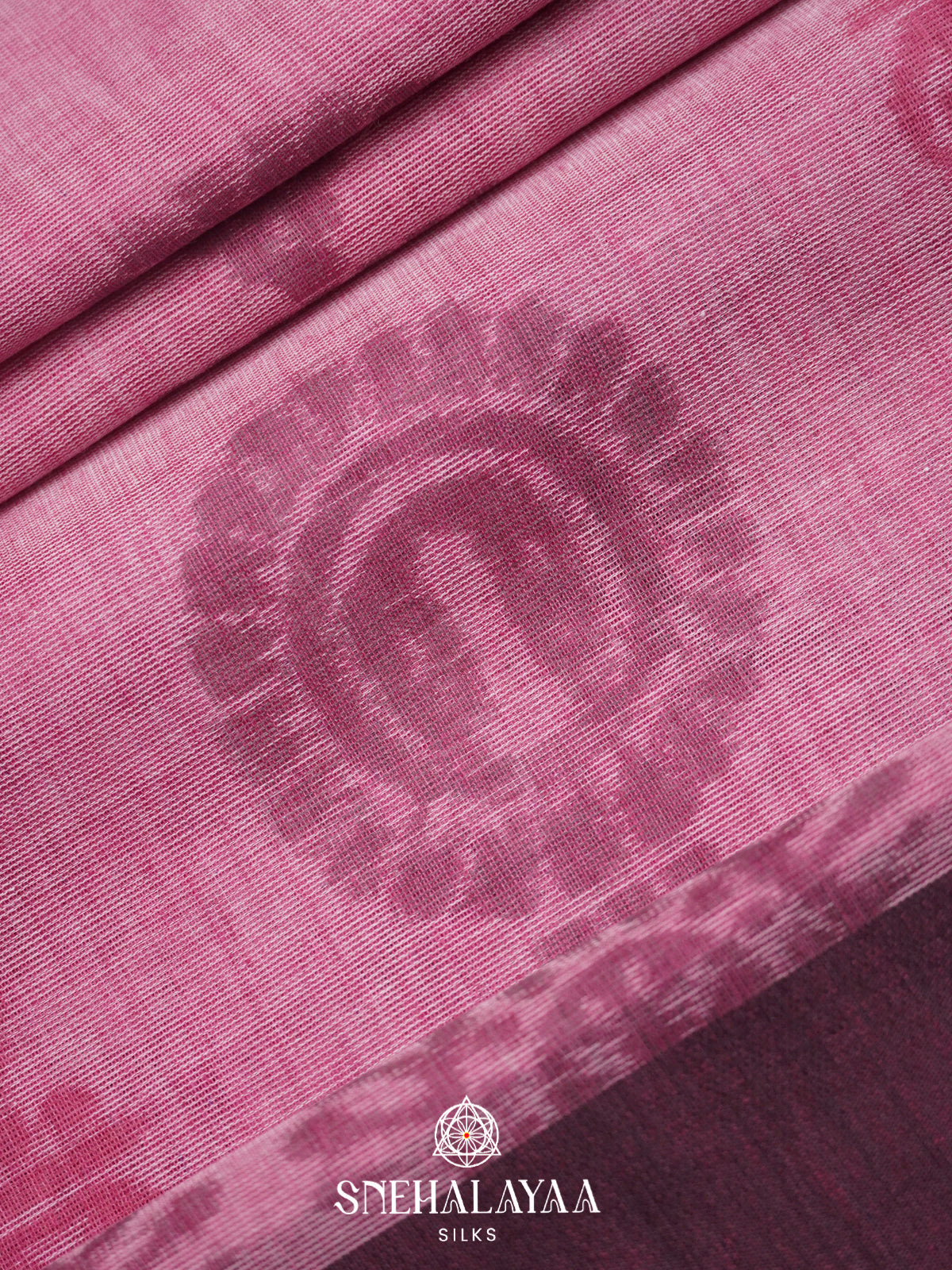 Pink Khadi Cotton Saree