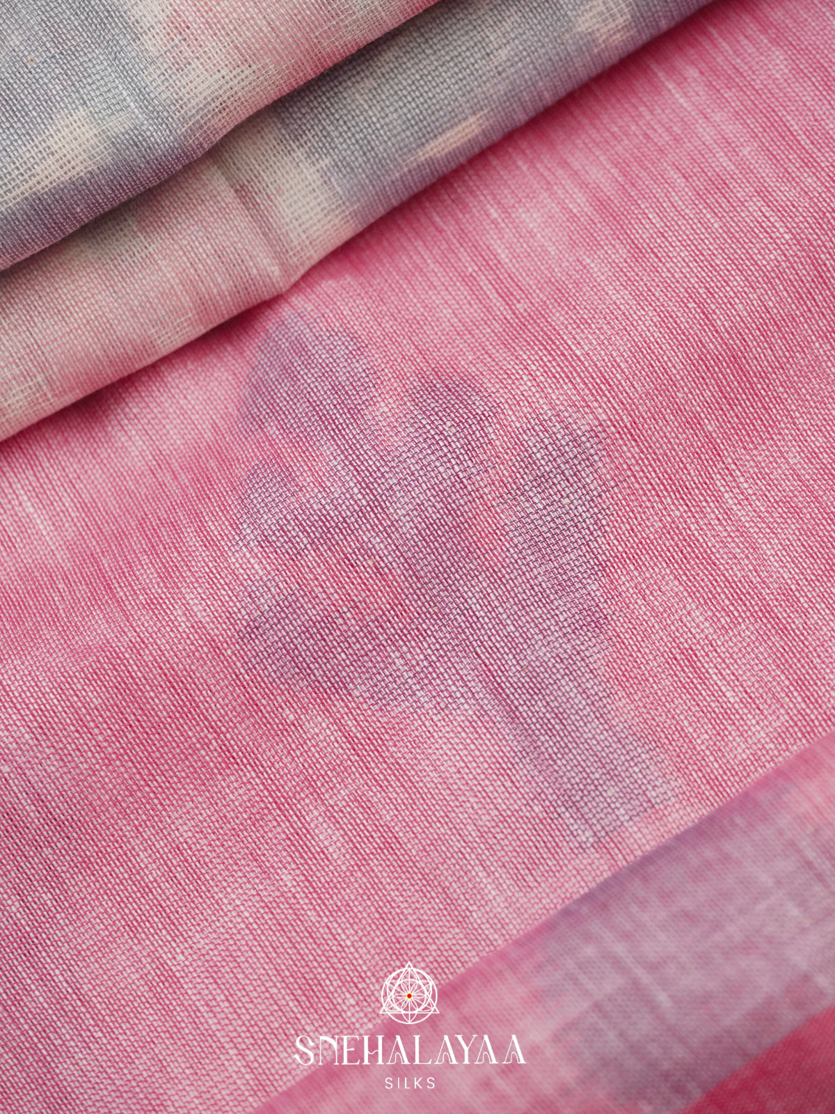 Pink Khadi Cotton Saree