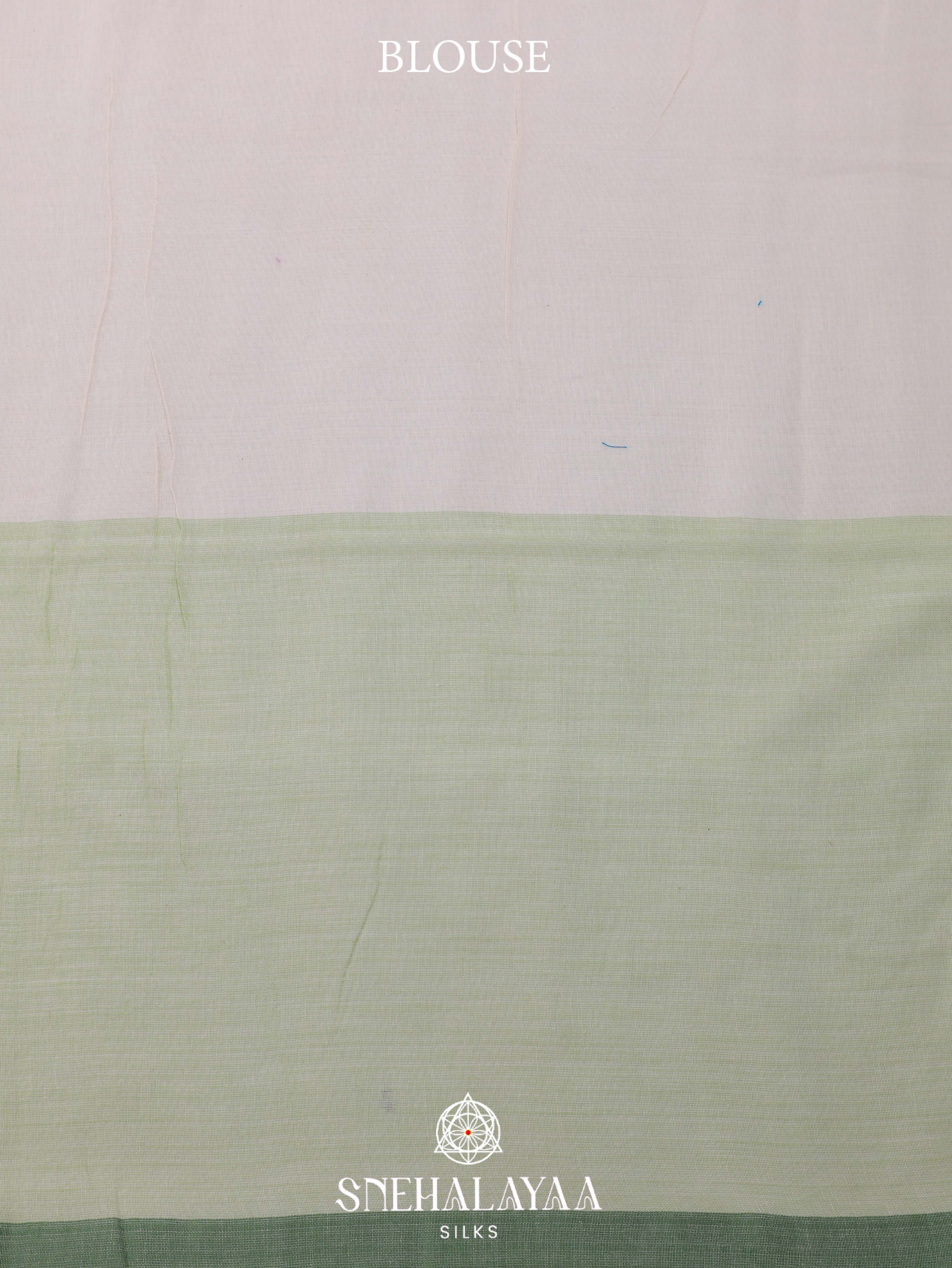Light Green Khadi Cotton Saree