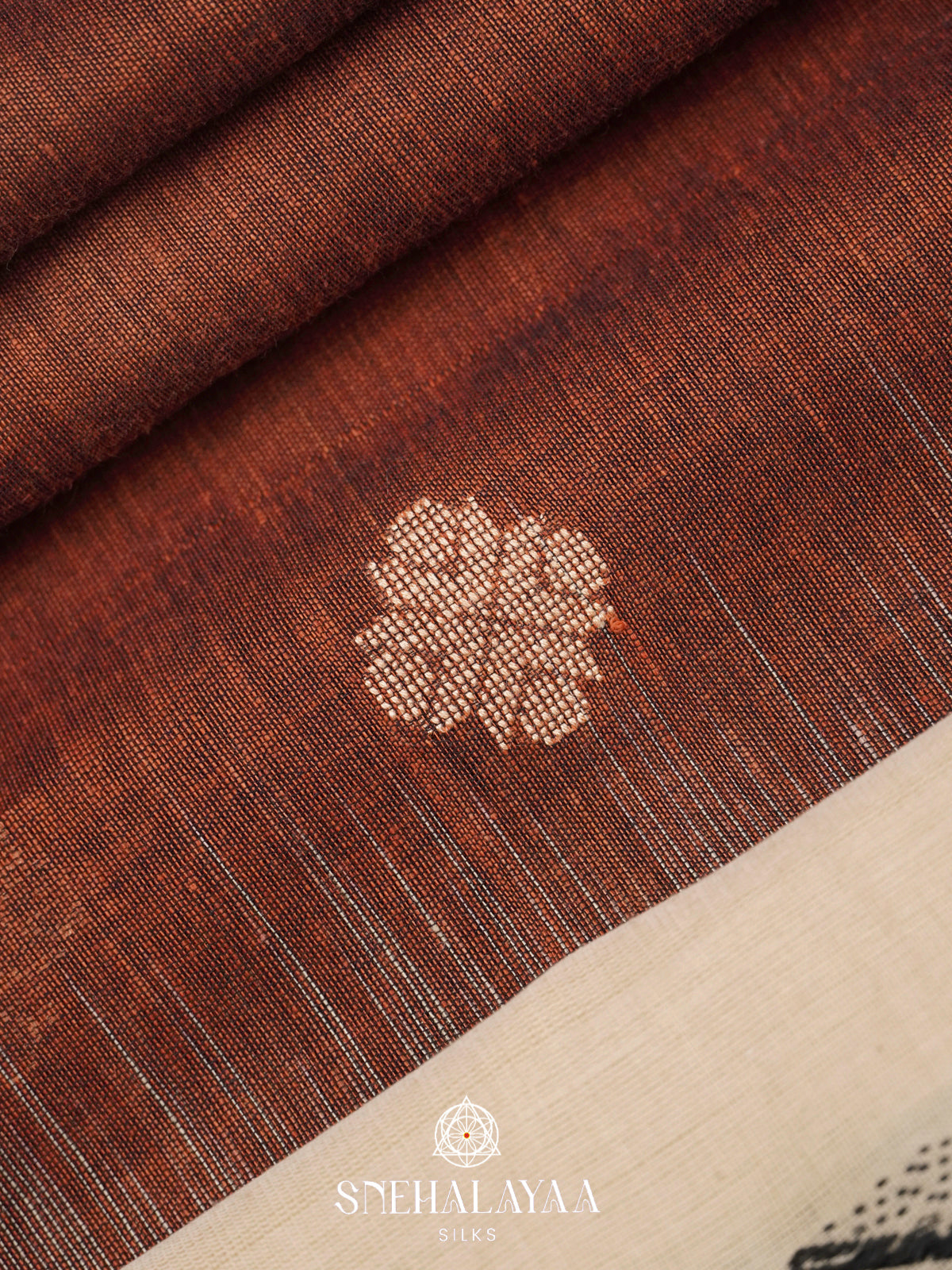 Brown Khadi Cotton Saree