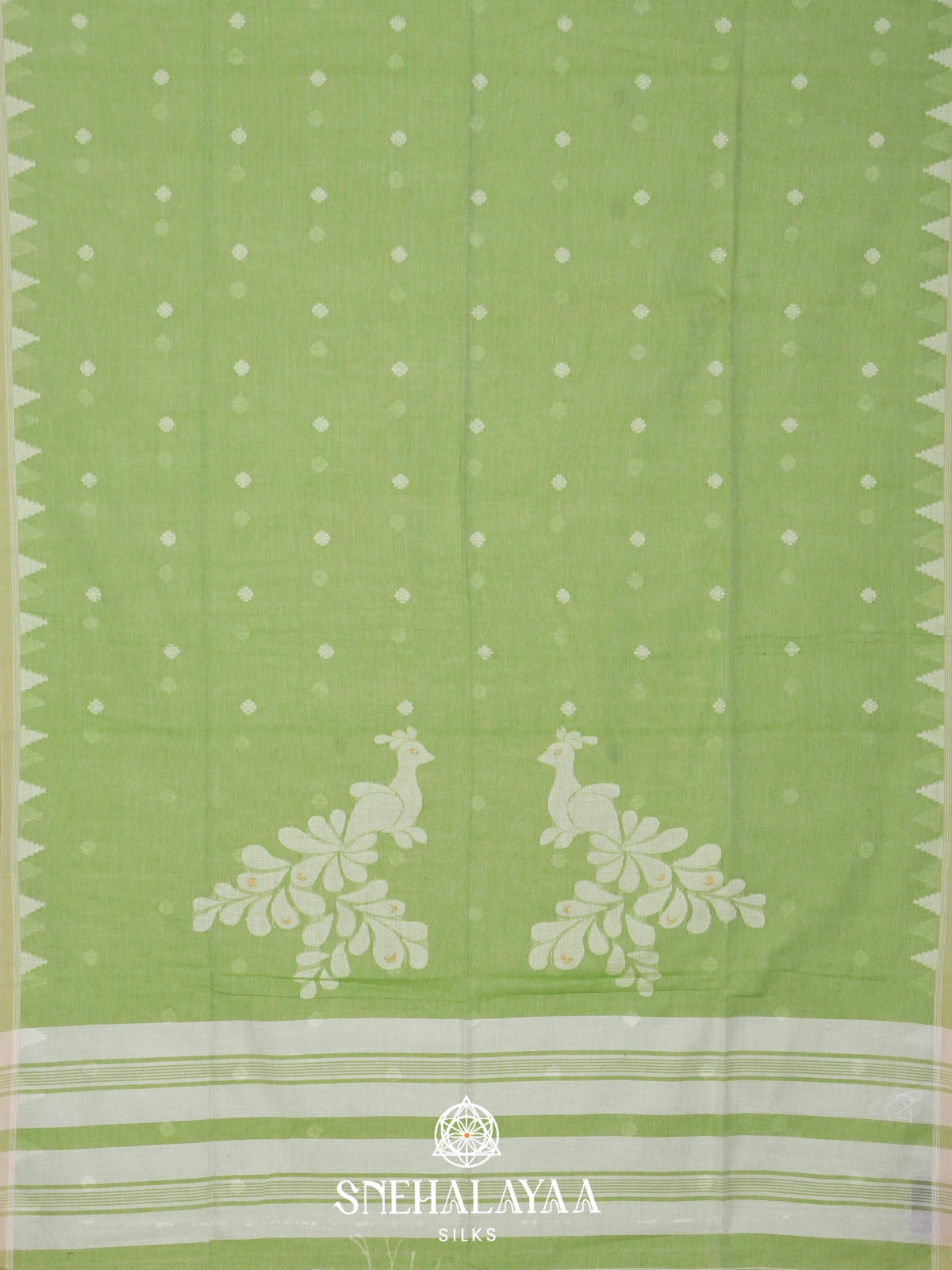 Green Khadi Cotton Saree