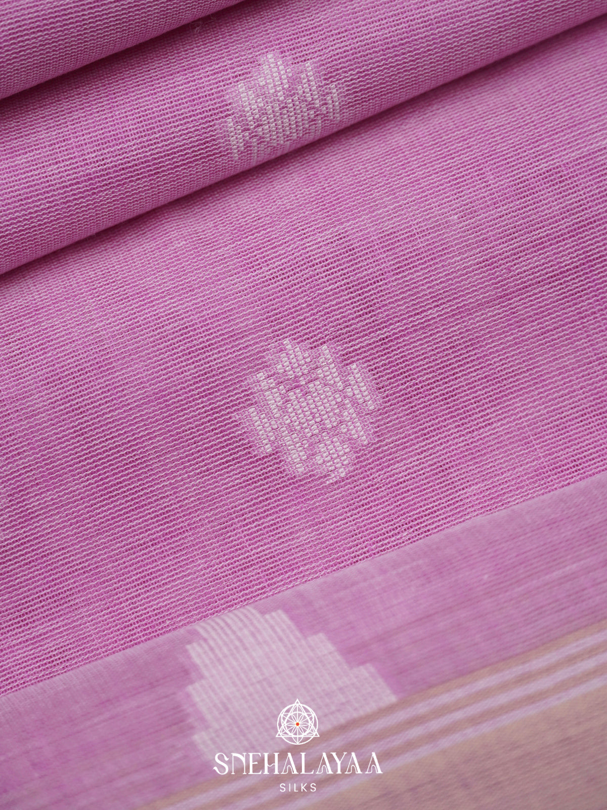 Lavender Khadi Cotton Saree