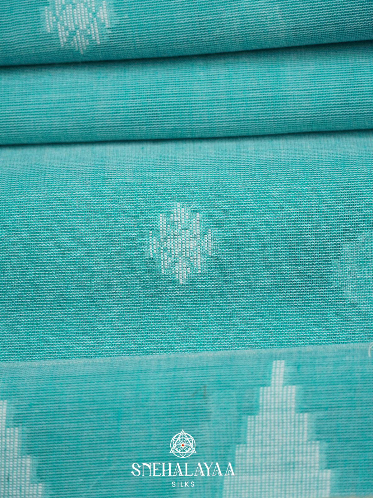 Teal Green Khadi Cotton Saree