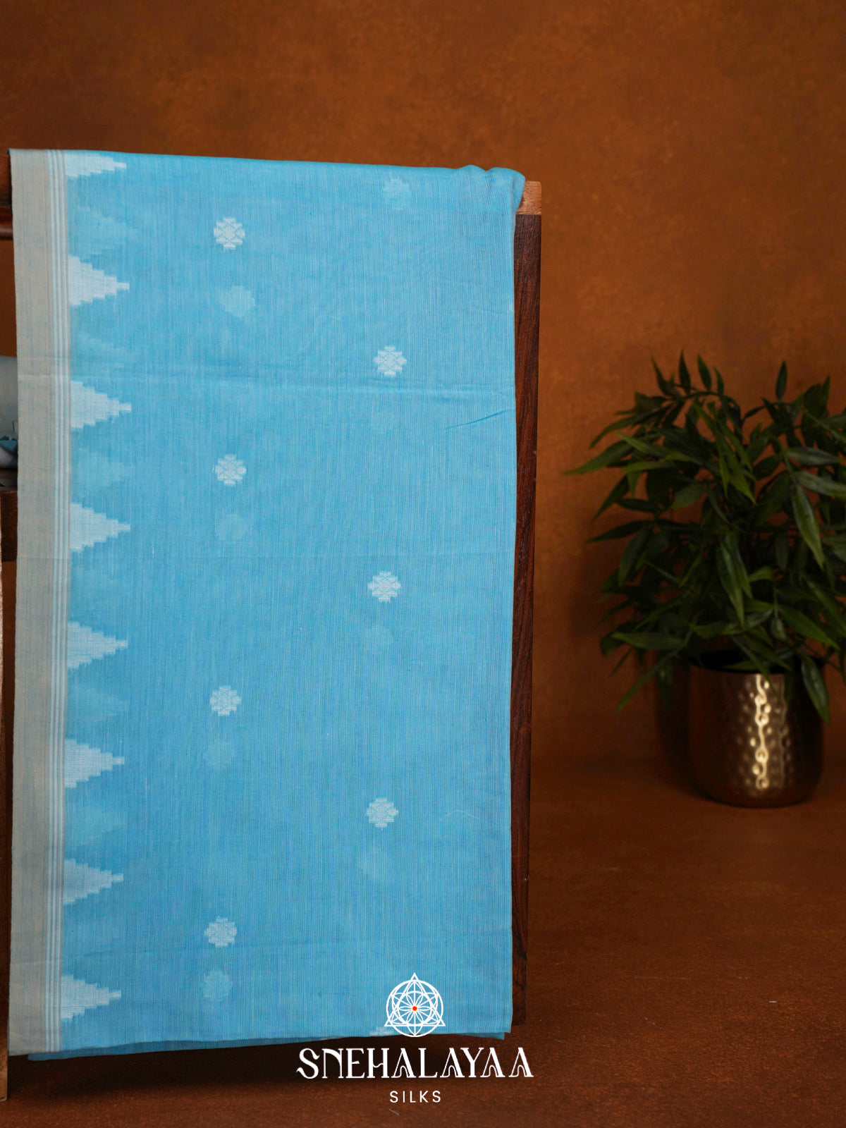Blue Khadi Cotton Saree