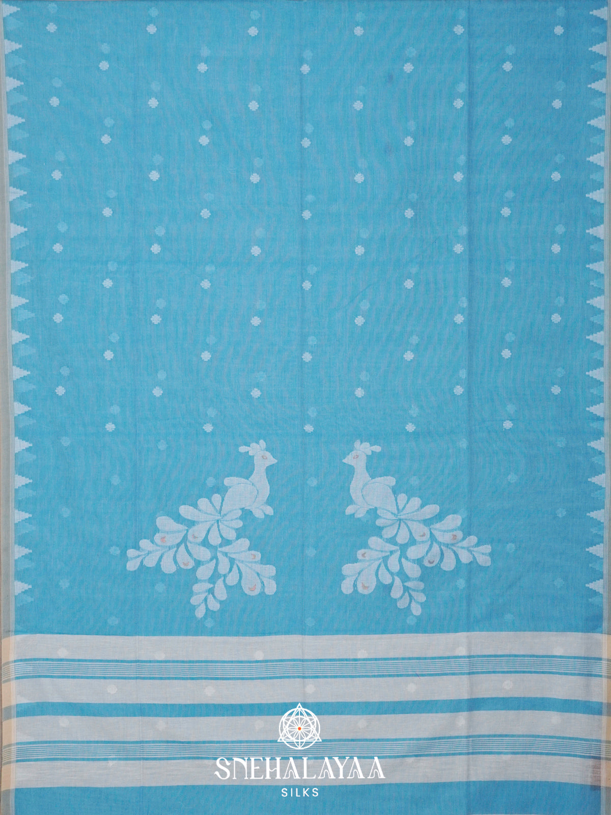 Blue Khadi Cotton Saree