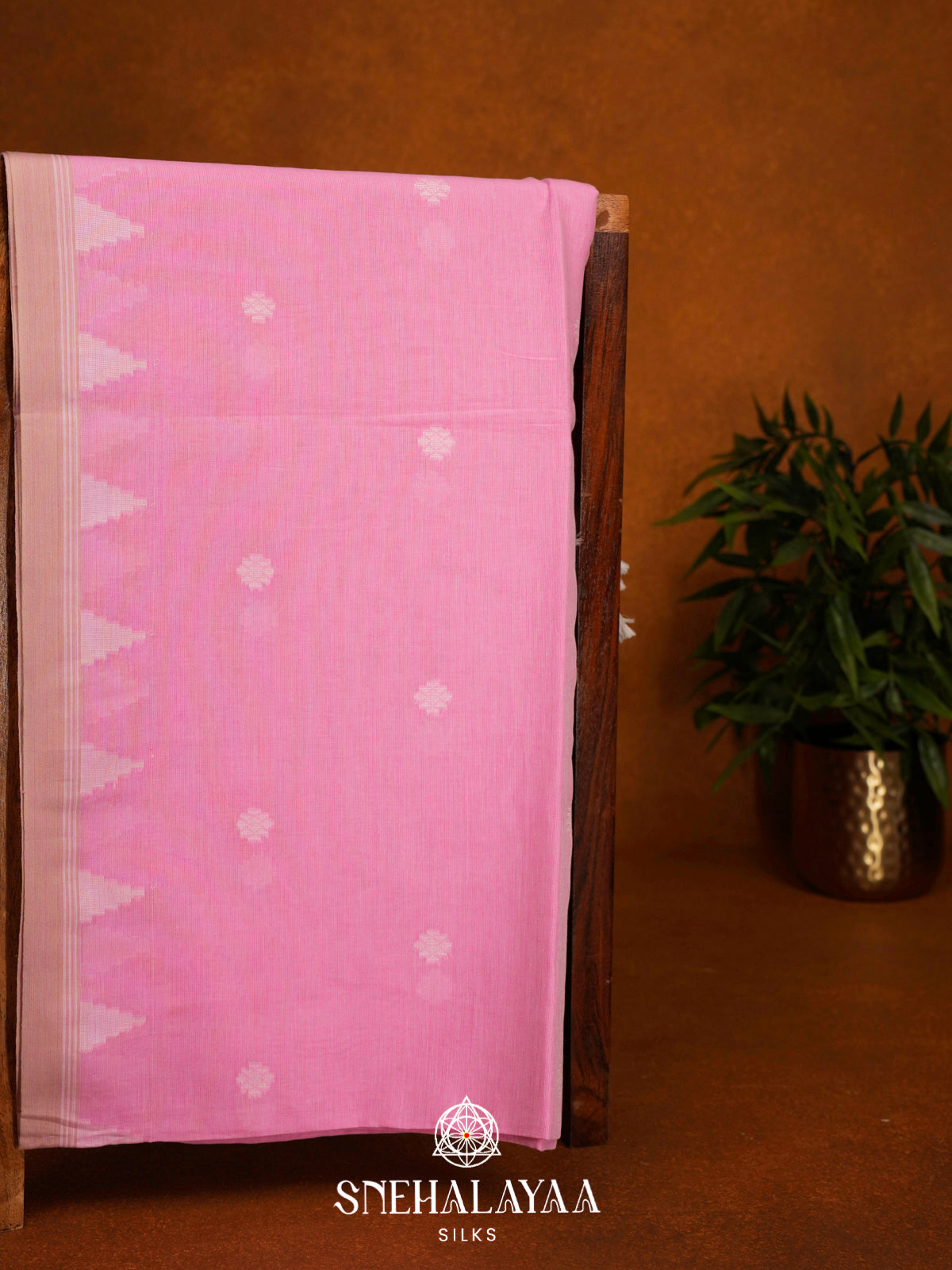 Pink Khadi Cotton Saree