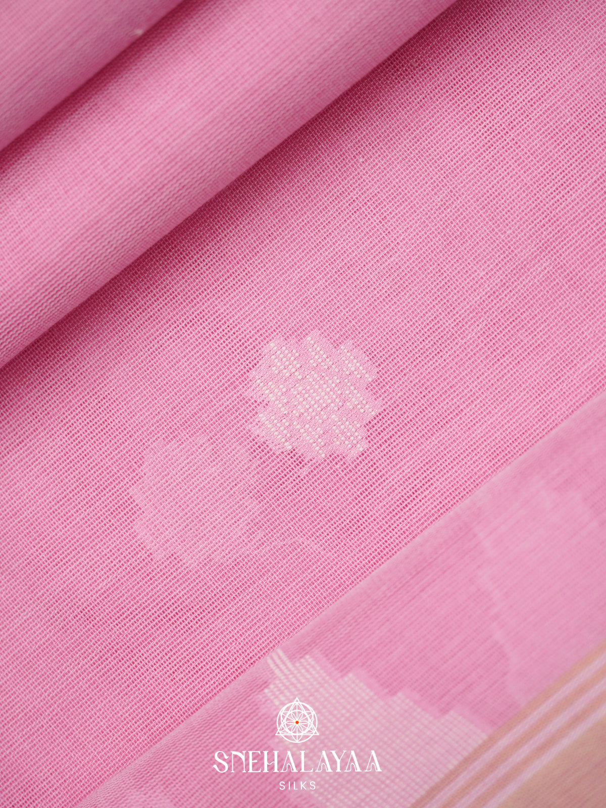 Pink Khadi Cotton Saree