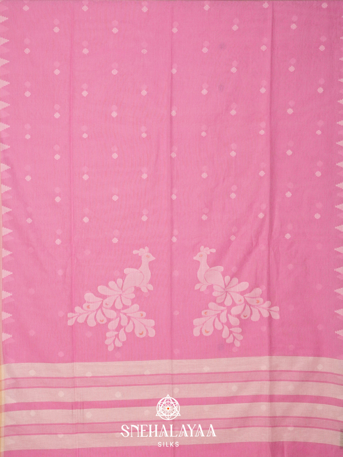 Pink Khadi Cotton Saree