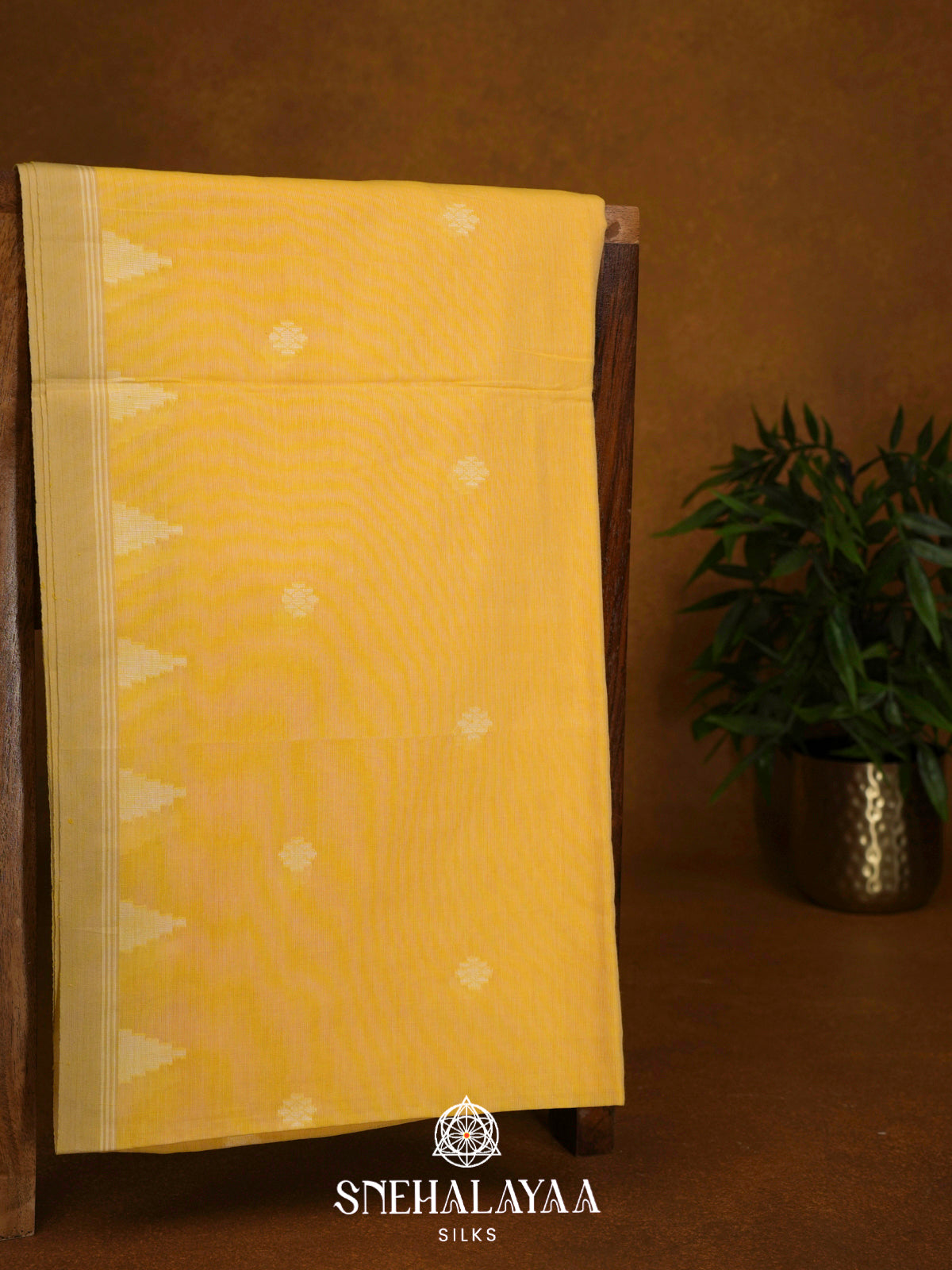 Mango Yellow Khadi Cotton Saree