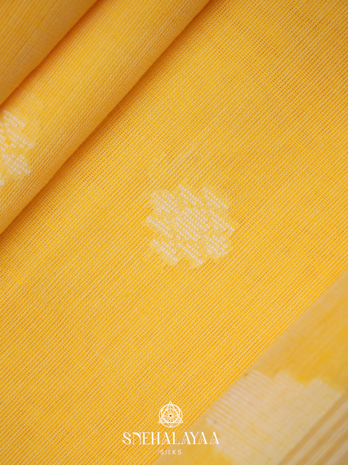 Mango Yellow Khadi Cotton Saree