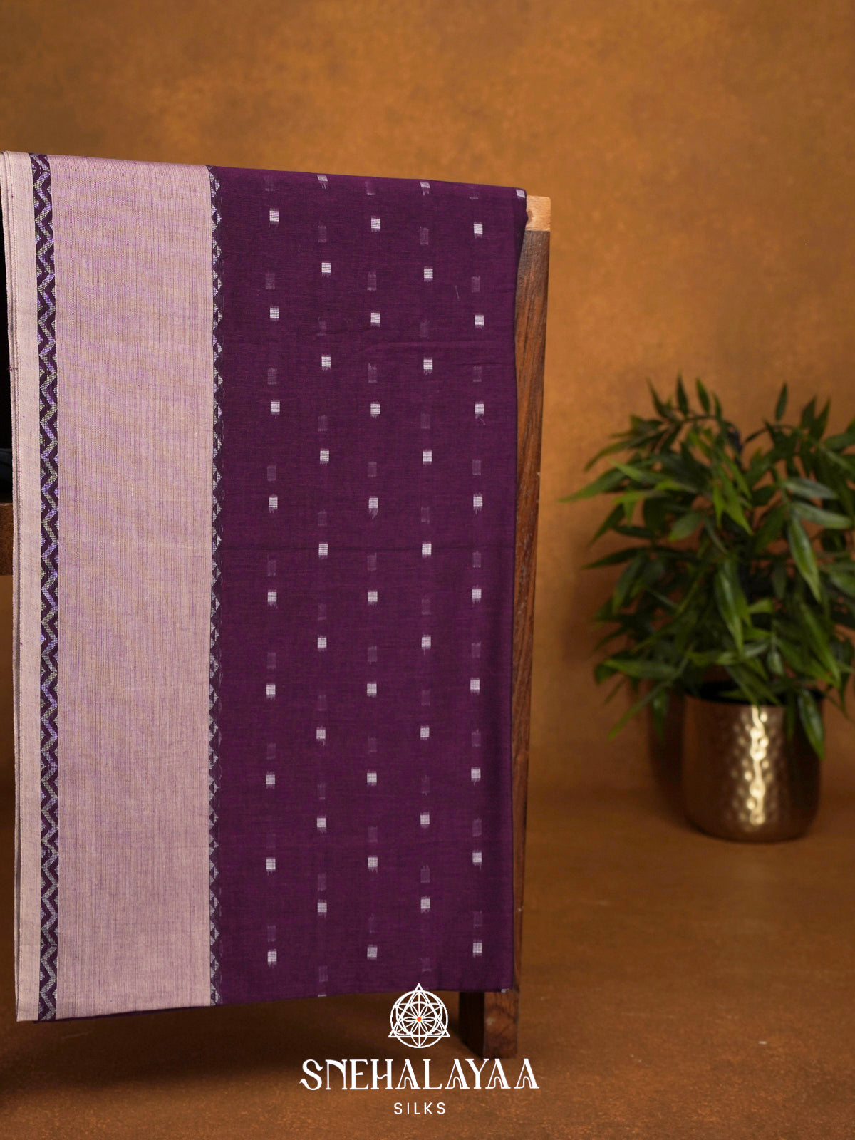 Magenta Purple Khadi Cotton Saree