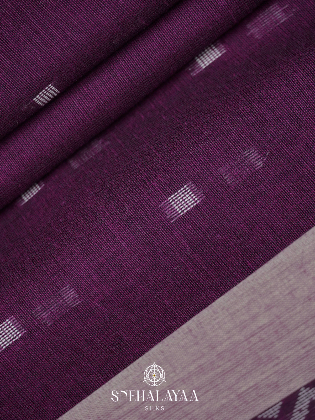 Magenta Purple Khadi Cotton Saree