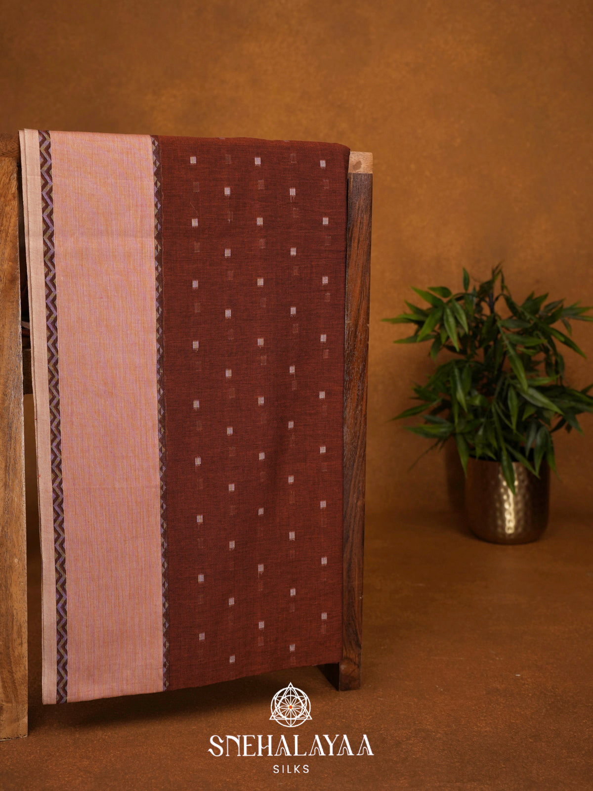 Brown Khadi Cotton Saree