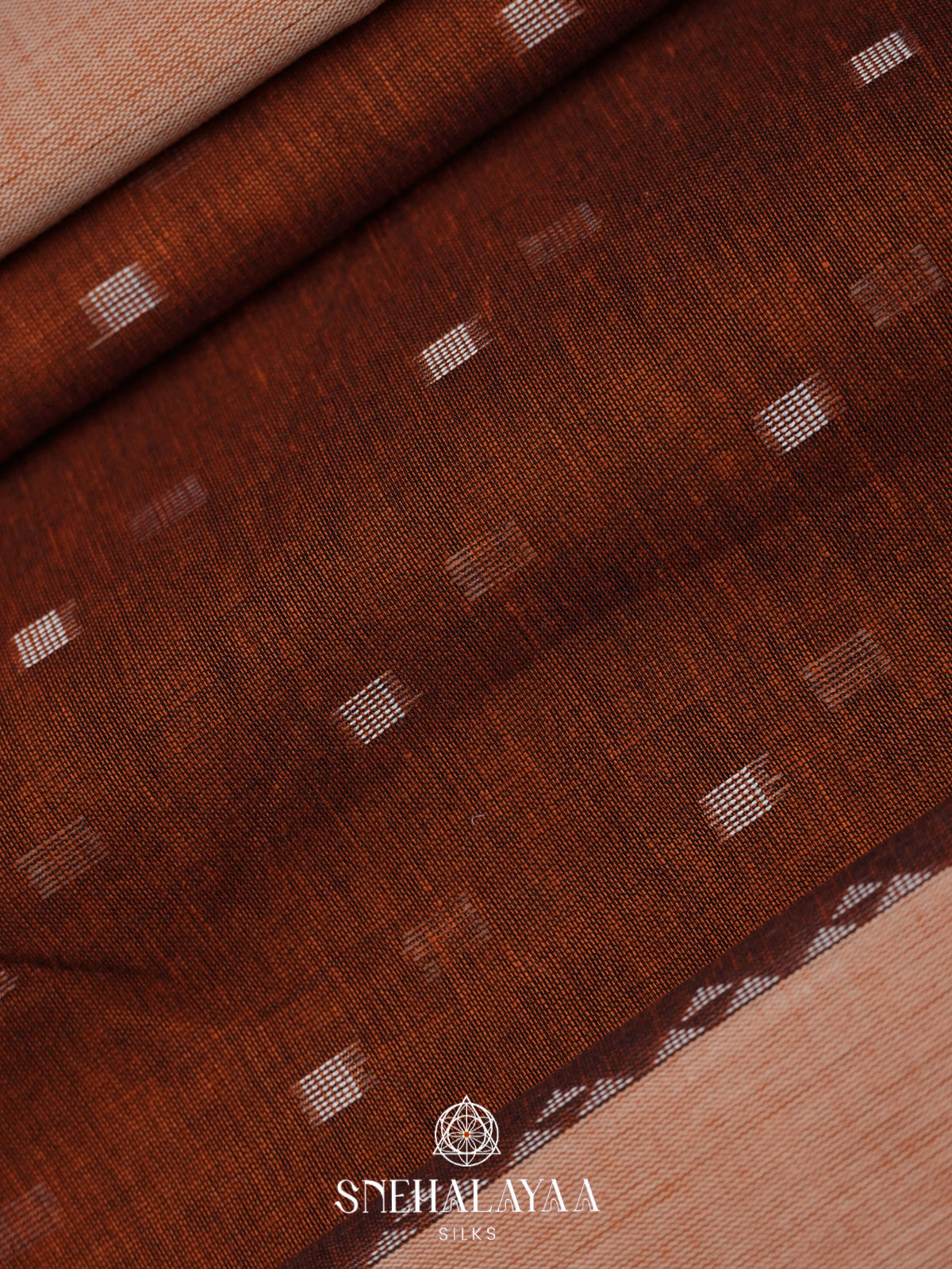 Brown Khadi Cotton Saree