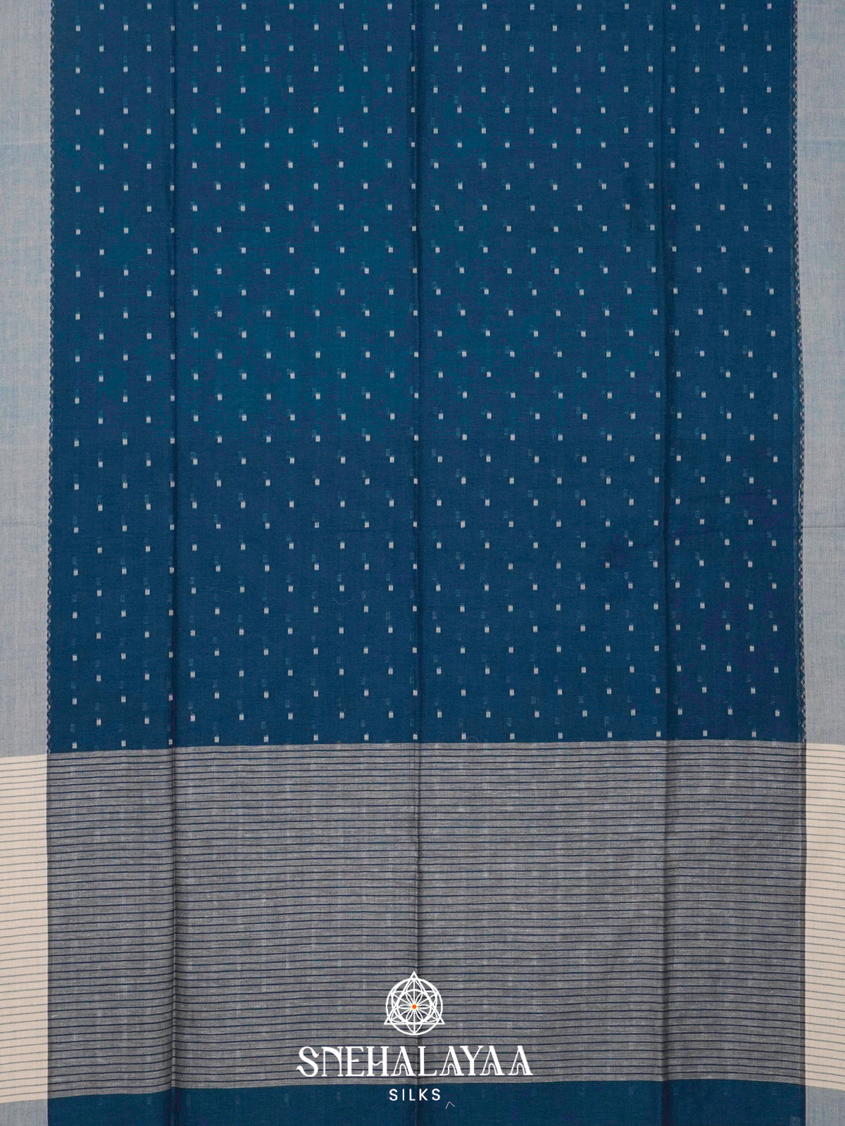 Peacock Blue Khadi Cotton Saree