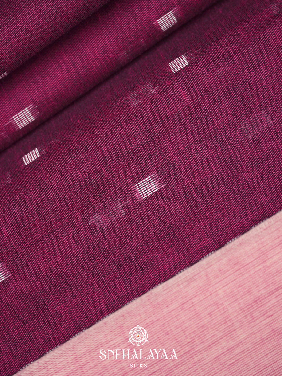 Magenta Khadi Cotton Saree