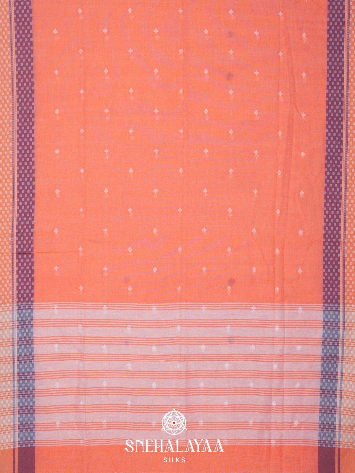 Peach Khadi Cotton Saree