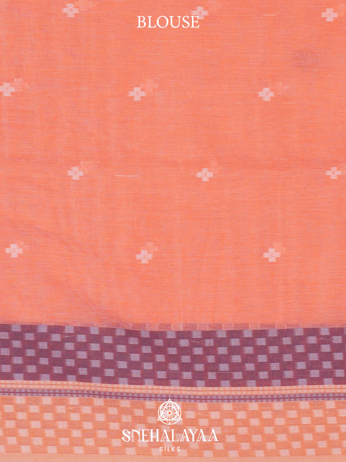 Peach Khadi Cotton Saree