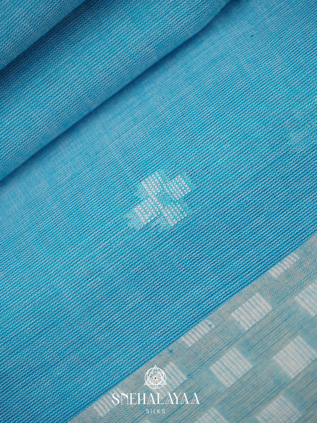 Sky Blue Khadi Cotton Saree