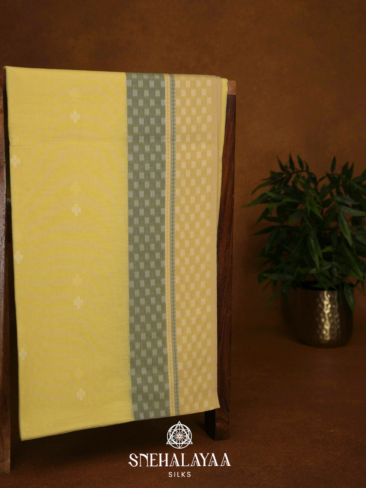 Pale Yellow Khadi Cotton Saree