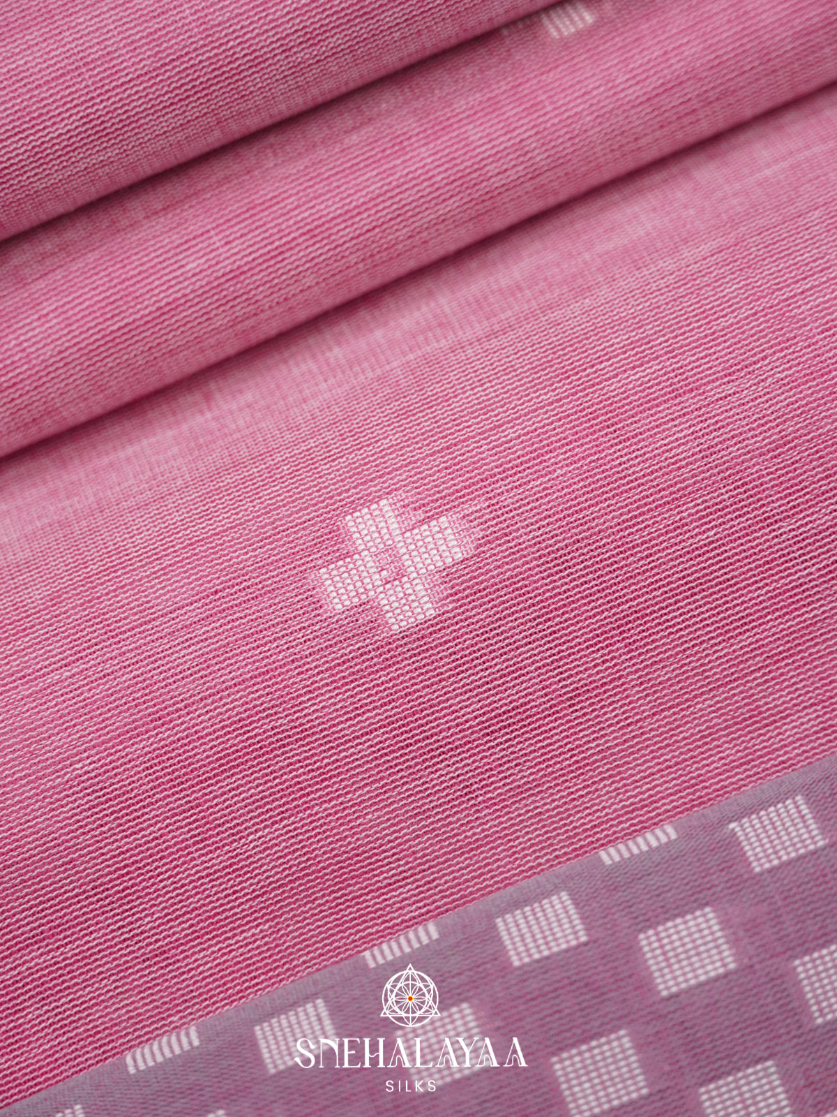 Pink Khadi Cotton Saree