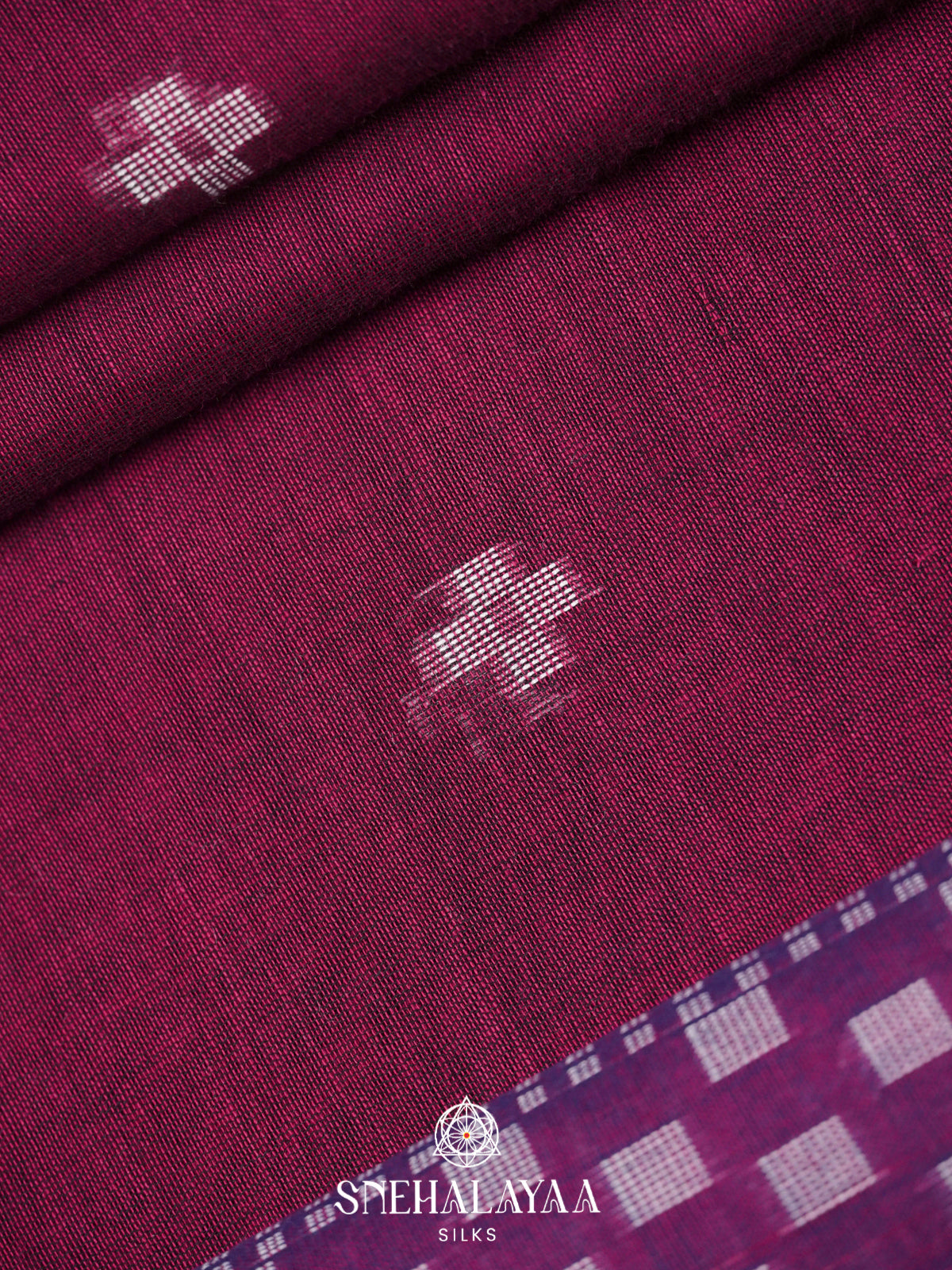 Wine Red Khadi Cotton Saree